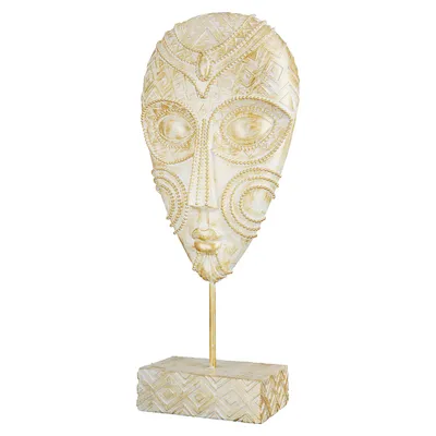 Zdjęcie produktu dla Gilde Skulptur, "Giseh", Gesichtsmotiv, Kunstharz, goldfarben, VE 1, L. 8 cm, B. 15.5 cm, H. 37 cm 37453 4063387374535