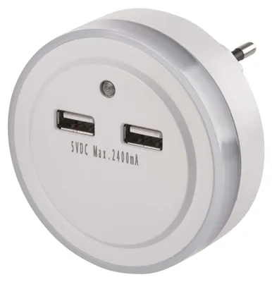 LED noční světlo P3313 do zásuvky s 2x USB
