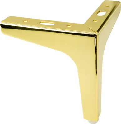 Zdjęcie produktu dla Noga meblowa w kolorze złotego chromu, 13 cm - Elegancki, minimalistyczny design dla stylowych mebli i optymalnej ochrony wykładziny podłogowej.