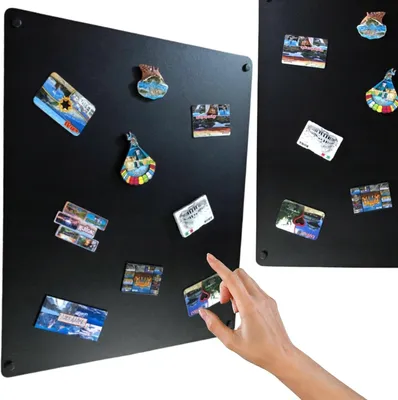 Produktbild von STALFORM Magnettafel Schwarz 58x48 cm – Magnetische Pinnwand aus Edelstahl für Büro Küche Kinderzimmer – Wandtafel Memo Board