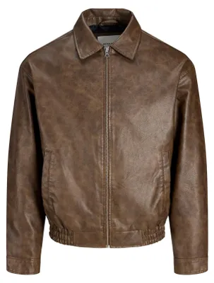Produktbild von Jack & Jones 12289182_274_L, Bomber, Uni, Erwachsener, Reißverschluss, Polyester, Braun