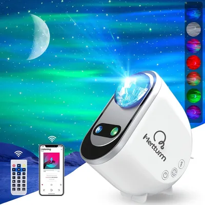 Obrázek produktu pro Projektor hvězdné oblohy, inteligentní projektor hvězd, lampa, 3D galaxie s ovládáním hlasem, časovač, Bluetooth reproduktor, noční lampička pro děti, pokoj