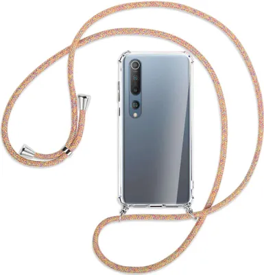 Produktbild von Handykette Backcover-Schutzhülle mit Band (Metall silberfarben) für Xiaomi Mi 10 (Pro) - Rainbow