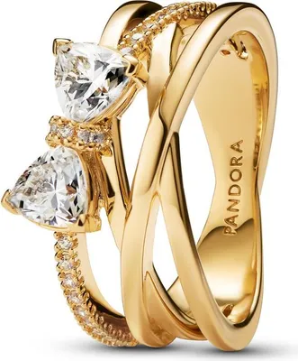Produktbild von Ring für Damen mit Schleife, vergoldet, Zirkonia von PANDORA Timeless