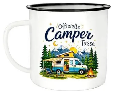 Produktbild von Emaille Tasse Camping 300 ml Offizielle Camper Tasse für Wohnmobil & Outdoor Geschenk