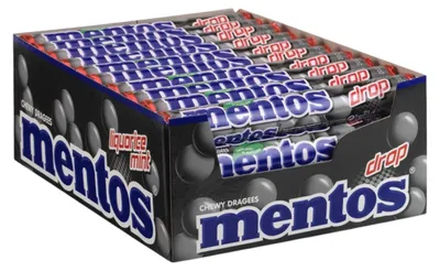 Produktbild von MENTOS Box mit 40 Rollen - Lakritz