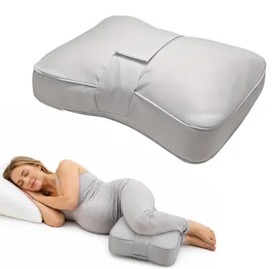 Produktbild von Kniekissen für Seitenschläfer – Ergonomisch – 9 cm hoch – Grau