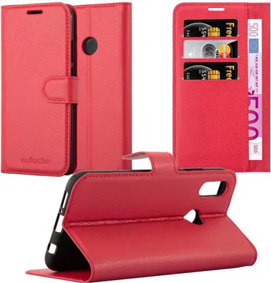 Produktbild von Cadorabo Hülle für Huawei P20 LITE 2018 / NOVA 3E Schutz Hülle in Rot Handyhülle Etui Case Cover Magnetverschluss