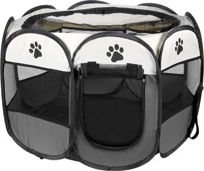 Immagine prodotto di Box universale pieghevole, gabbia per cani e gatti - grigio