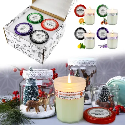 Produktbild von NAIZY Schlafzimmer Duftkerze 120g – 4-teiliges Glas-Set, Wellnesskerze Raumduft Geschenkset