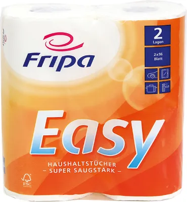 Produktbild von Fripa Küchenrolle Easy 2-lagig hochweiß Tissue 2 Rollen à 96 Blatt