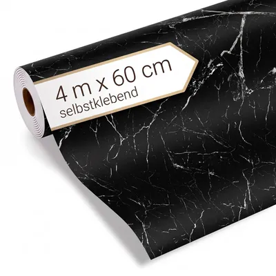 Produktbild von Dalsys Wandverkleidung selbstklebend 4m Rolle x 60cm Schwarz PVC