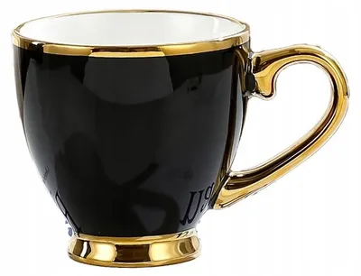 Produktbild von Schwarze Porzellantasse in Tassenform, 300 ml – Geschenk für eine Frau