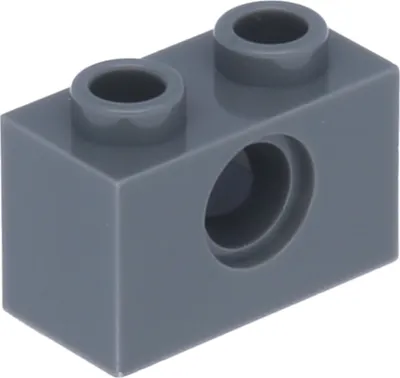 Productafbeelding van LEGO® 1x2 Technic blokken. Hoge blokken met opening. Donkergrijs - 3700. Nieuw! Aantal: 100 stuks
