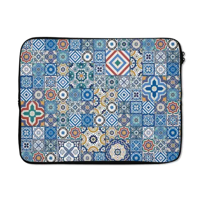 Produktbild von MuchoWow® Laptop Hülle 15 Zoll Muster - Blau - Formen Laptoptasche - Laptoptasche - Sleeve - Rundum-Schutz