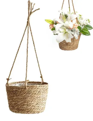 Productafbeelding van Omgoods - Hangende Plantenmand van Zeewier voor Binnen en Buiten