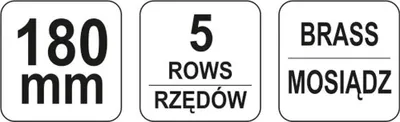 Zdjęcie produktu dla Szczotka Druciana,Drut Mosiężny,5 Rzędów,Rękojeść Plastikowa