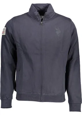 Produktbild von Herren Sweatshirt Blau – Langarm, Reißverschluss, Stickerei & Taschen