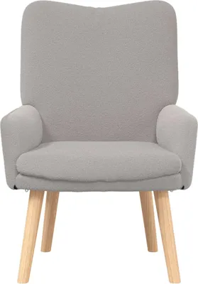 Zdjęcie produktu dla vidaXL Fotel Jasnoszary 63 x 67 x 94 cm Tkanina owcza i sklejka