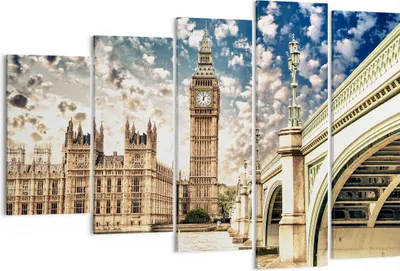 Produktbild von Bild auf Leinwand - Leinwandbild - London architektur big ben - 150x100cm - Wand Bild - Wanddeko - Leinwanddruck - Bilder - Kunstdruck - Wanddekoration - Leinwand bilder - Wandkunst - EG150x100-2415