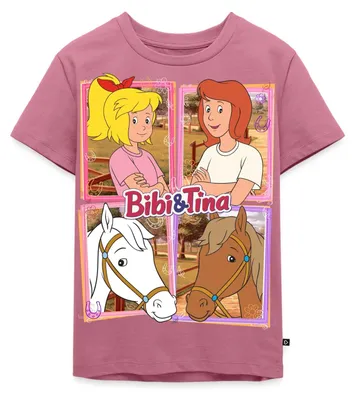 Produktbild von Spreadshirt Bibi Und Tina Mit Amadeus Und Sabrina Porträts Kinder Premium T-Shirt, 110/116 (4 Jahre), Mauve