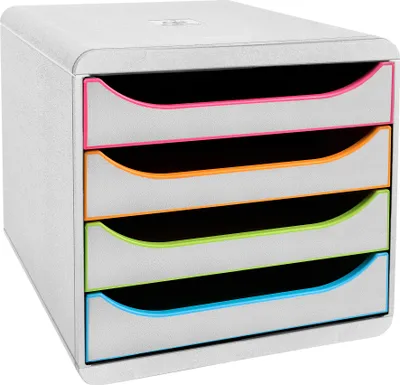 Immagine prodotto di Cassettiera Exacompta Big-Box Nero Ufficio con 4 cassetti Bianco