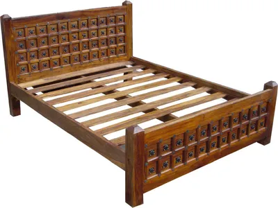 Produktbild von Kolonialstilbett R871 in 3 Größen, Braun, Holz, Größe: 110*200*180 cm