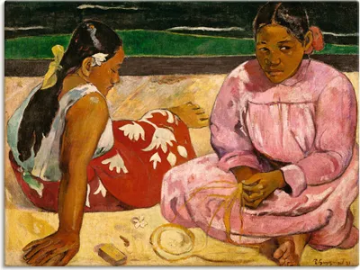 Produktbild von ARTland Leinwandbild Frauen von Tahiti (oder: Am Strand).1891 Größe: 80x60 cm