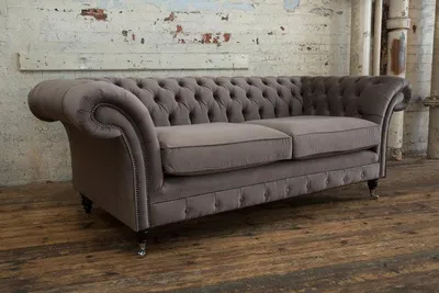 Produktbild von Chesterfield Couch Samt Textil Stoff Designer Sofa Möbel Edles Design 3 Sitzer