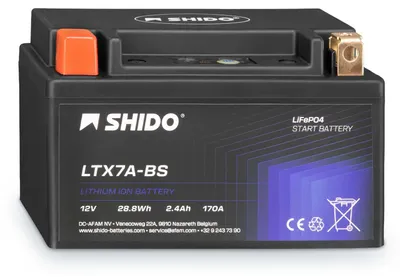Produktbild von Shido Lithium Motorradbatterie LiFePO4 LTX7A-BS 12V