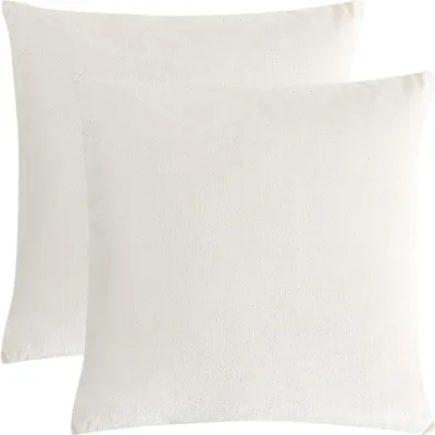 Produktbild von Kissenbezüge 2er Set Samt Deko 40x40cm Weiß mit Verstecktem Reißverschluss