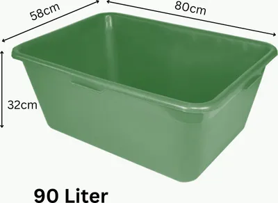 Produktbild von 2x Wildwanne 90 Liter Wanne XXL Jagdwanne - Kunststoffwanne Plastikwanne stapelbar grün - lebensmittelecht, als Futterwanne oder Pferdetränke geeignet