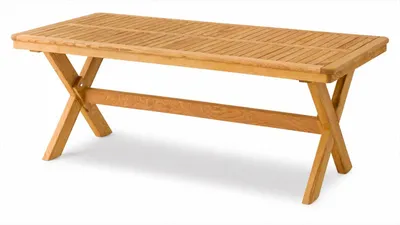 Obrázok produktu pre Záhradový stôl, pohodlný, drevený, prírodný, nadčasový, jedálenský stôl, pre vonkajšie použitie, terasa