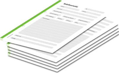 Produktbild von PRICARO Telefonnotizblock, A6 gelocht, grün, 5 Stück