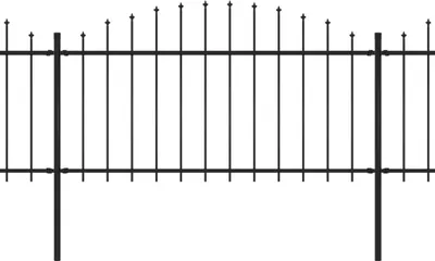 Obrázok produktu pre vidaXL Záhradný plot s hrotom z ocele 537 x 150 cm čierny