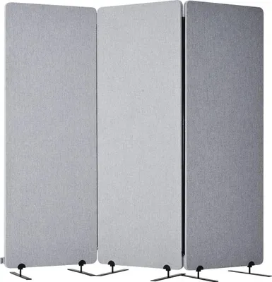Immagine prodotto di Divisorio da 2 piedi, 3 pannelli, in poliestere PET, insonorizzato, schermo per la privacy, grigio