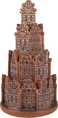 Produktbild von Clayre & Eef Lebkuchenhaus mit LED Ø 18x33 cm Braun Polyresin