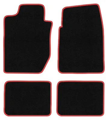 Zdjęcie produktu dla Dywaniki samochodowe welurowe CARLUX-RED do: Dodge Durango I (1997-2003, SUV) czarne z czerwonym obszyciem, z mocowaniami
