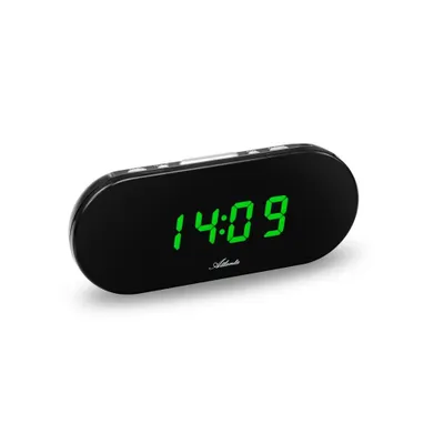 Produktbild von Atlanta Digitalwecker 2606-6, mit grüner LED-Anzeige und Nachtdimmung, Schwarz