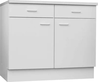 Produktbild von Unterschrank - Weiß - B 100 cm - 2 Schubladen - 2 Türen