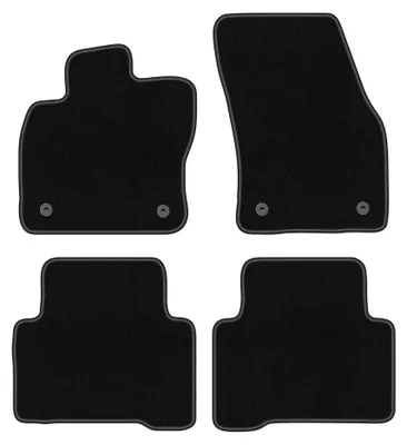 Image de Tapis de sol en moquette pour Volkswagen Touran II 2016- (monospace) – jeu 4 pièces, noirs, sur mesure – Wielganizator BASIC