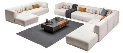 Zdjęcie produktu dla Narożnik do salonu duże sofy w kształcie litery L tapicerowana sofa kanapa tkanina