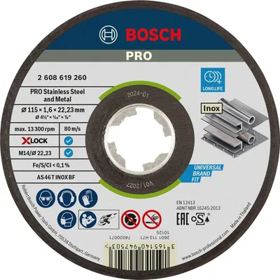 Zdjęcie produktu dla Bosch 2 608 619 260, Tarcza tnąca, Środek płaski, Stal nierdzewna, Bosch, 2,22 cm, 12,5 cm