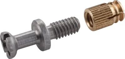 Produktbild von Hettich Einschraubdübel | Möbelverbinder inkl. Messing Spreizmuffe, Bohr ø 5mm | Spanmaß 9mm, Stahl blank