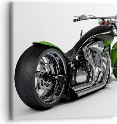 Produktbild von Bild auf Leinwand - Leinwandbild - Motorrad Chrom Schlauch Reise - 40x40cm - Wand Bild - Wanddeko - Leinwanddruck - Bilder - Kunstdruck - Wanddekoration - Leinwand bilder - Wandkunst - AC40x40-1548