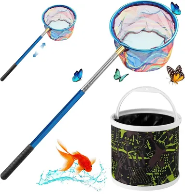 Obrázek produktu pro Skládací rybářská síť - Teleskopická tyč - 150 cm - Černá