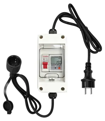 Mobiler digitaler Stromzähler 230 V, 80 A, IP65, 2x1,5 m Kabel