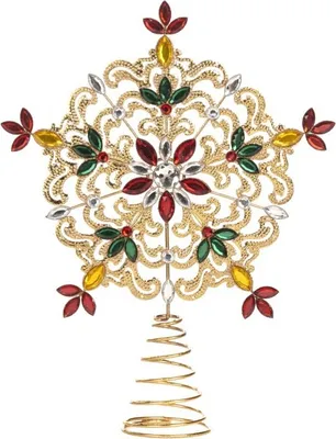 Productafbeelding van Goodwill Kerstboom, piek met ster, goud-rood, 33 cm