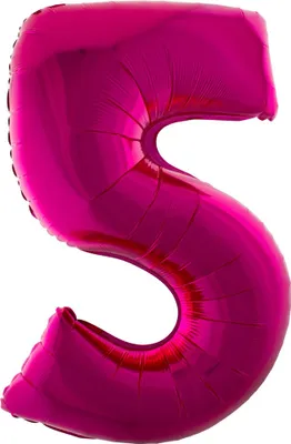 Produktbild von XXL Zahlen Folienballon 100 cm - Pink Zahl 5