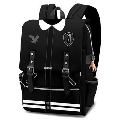 Produktbild von Karactermania Varsity The Thing Wednesday Rucksack Schwarz Schwarz One Size